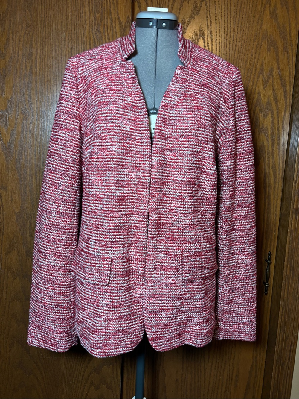 Talbots Red Marled Open-Front Knit Blazer - size 12